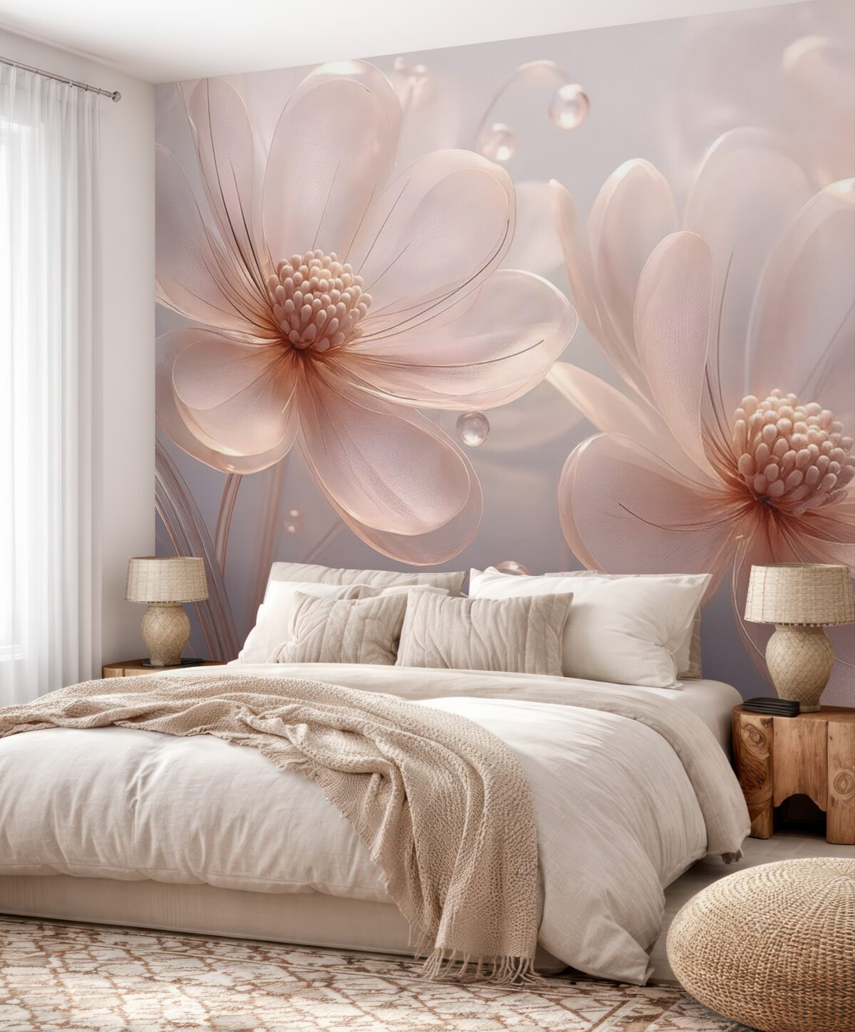 Fototapeta Wielkie, przezroczyste kwiaty.