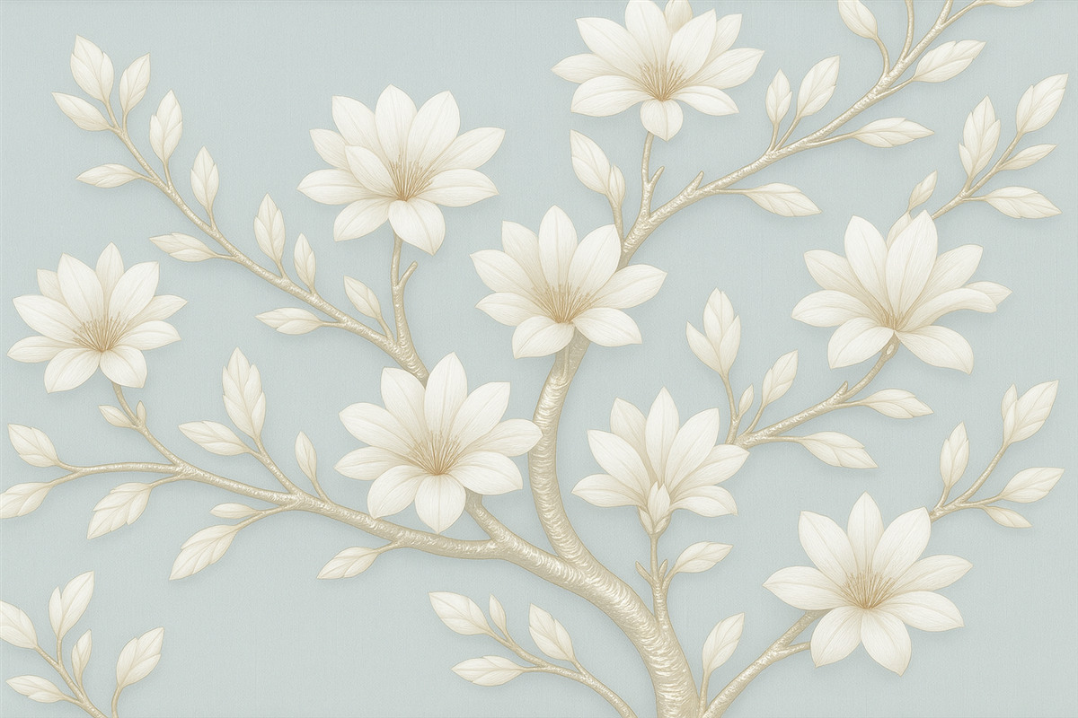 Fototapeta Kwitnąca gałązka została namalowana w technice olejnej.