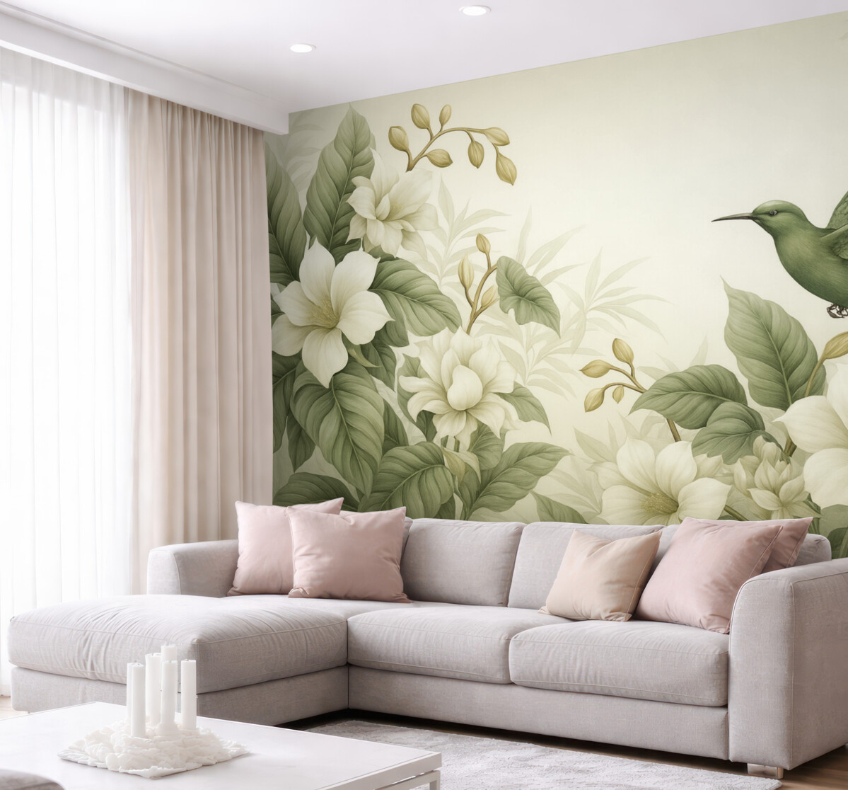 Fototapeta Tropikalny pejzaż z roślinami.