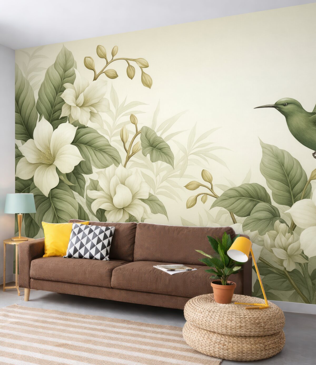 Fototapeta Tropikalny pejzaż z roślinami.