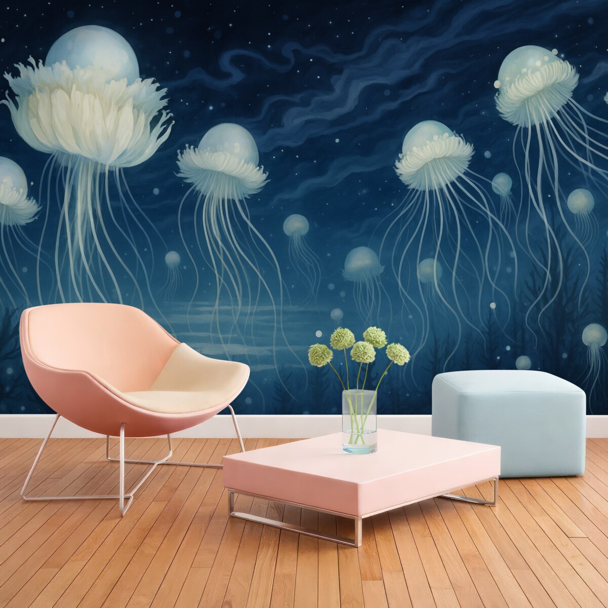 Fototapeta Malowane ukwiały w podwodnym świecie.