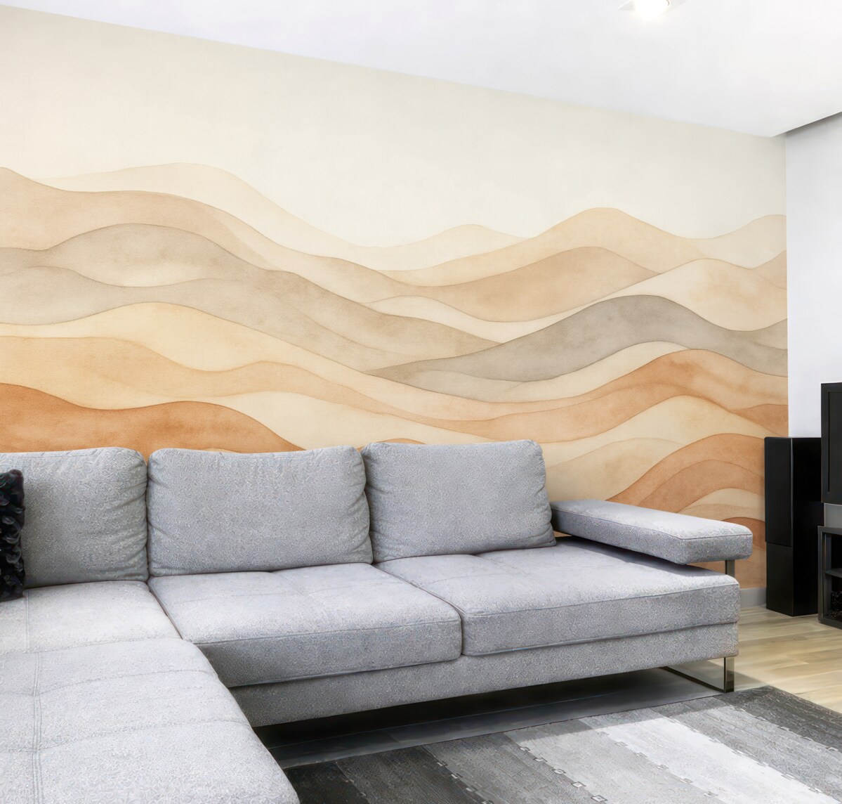 Fototapeta Abstrakcja z falami w tonacjach beżowych.