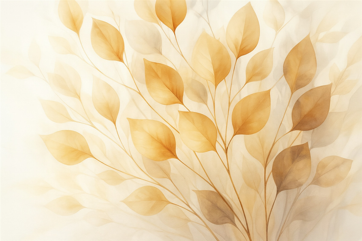 Fototapeta Abstrakcyjne liście naśladujące akwarelę.