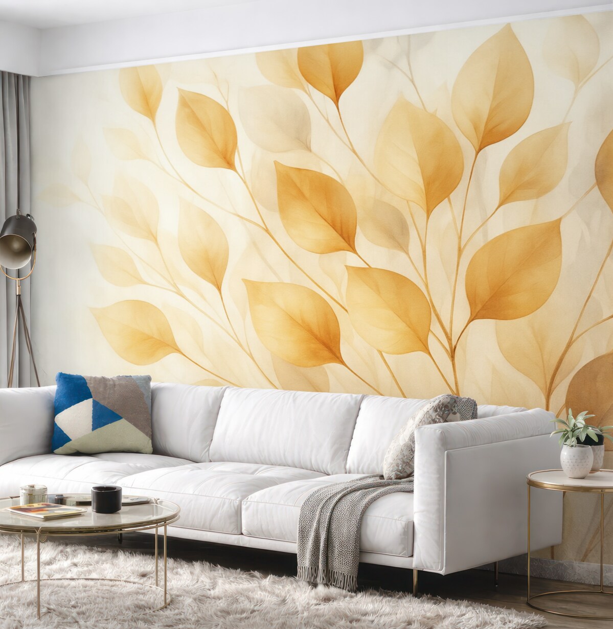 Fototapeta Abstrakcyjne liście naśladujące akwarelę.