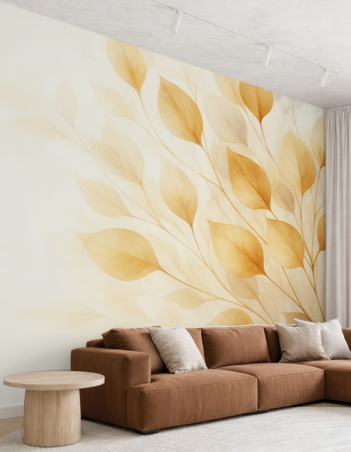 Fototapeta Abstrakcyjne liście naśladujące akwarelę.