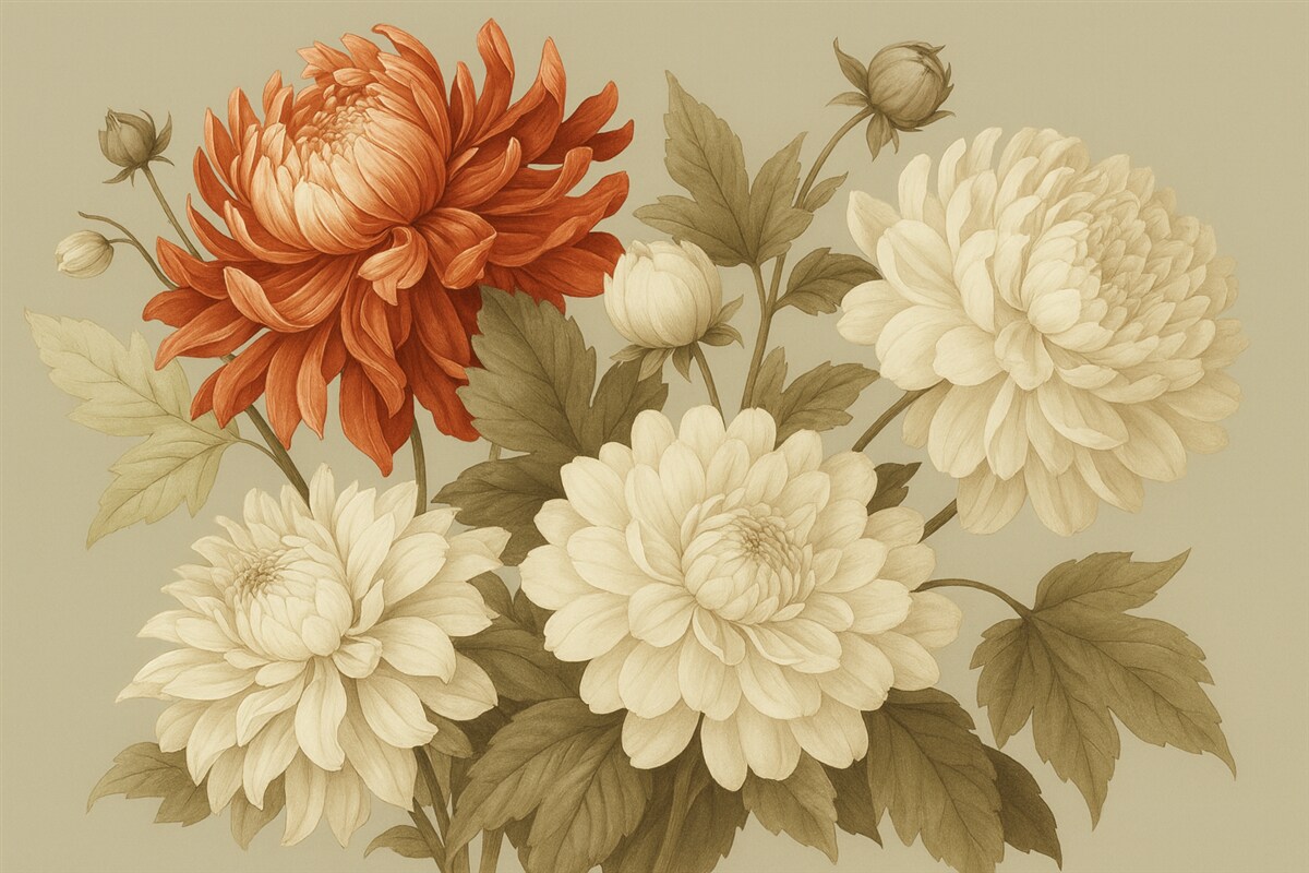 Fototapeta Piwonie w estetyce retro.