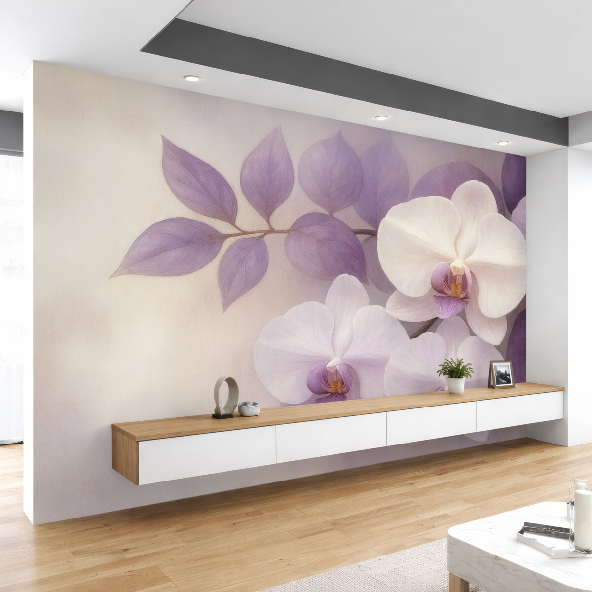 Fototapeta Kompozycja z archiwami w tonacjach fioletu.