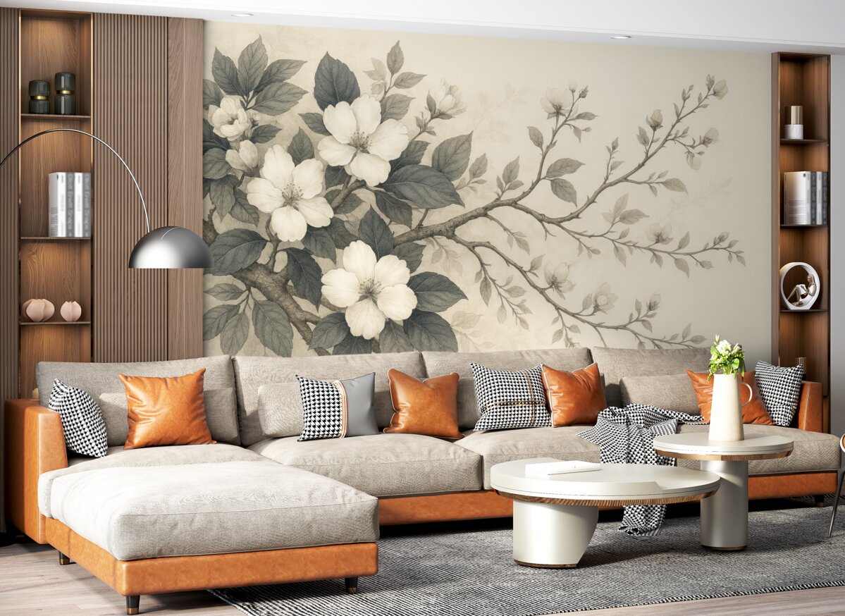 Fototapeta Konar drzewa w retro stylu.