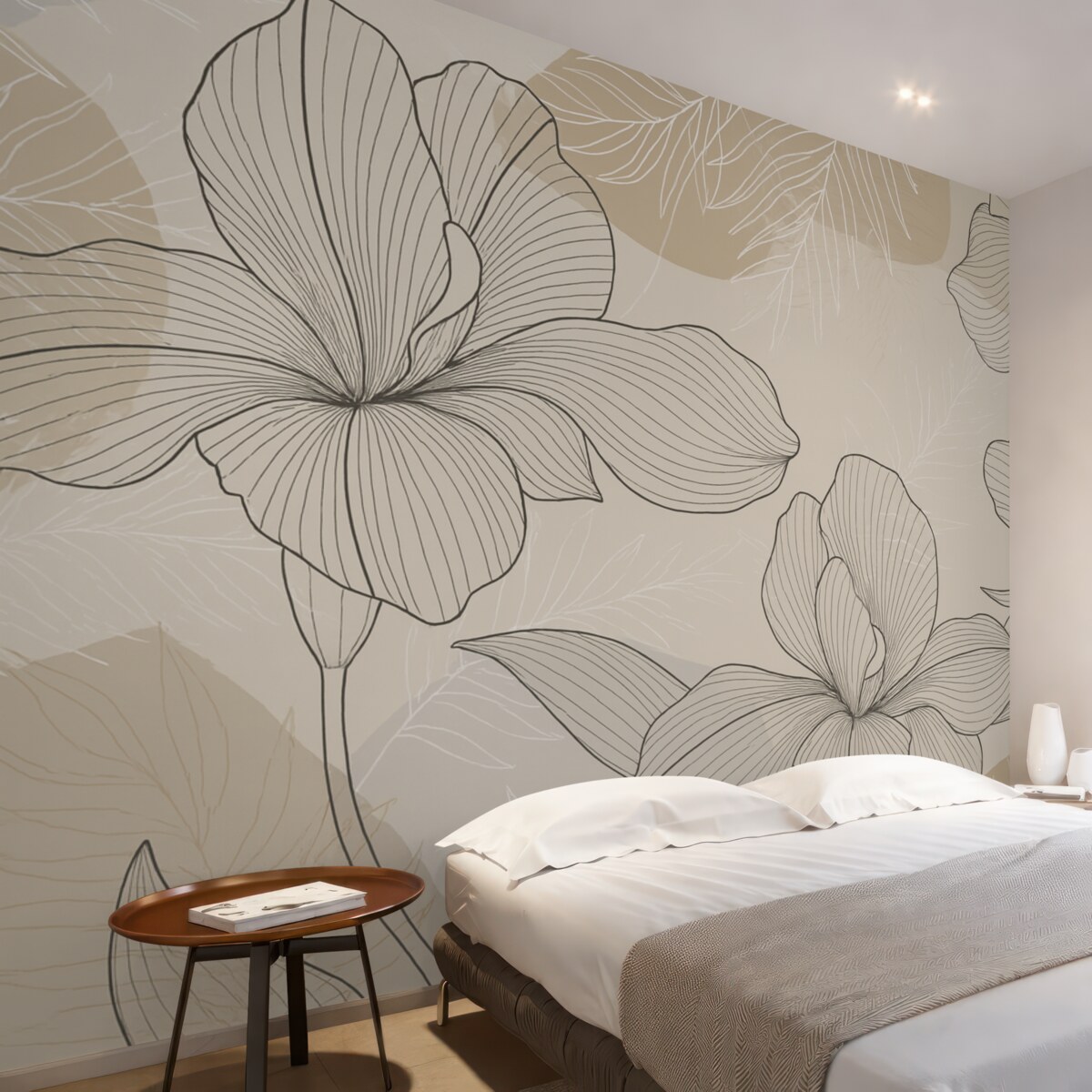 Fototapeta Wektorowy projekt kwiatowy w pastelowych tonach.