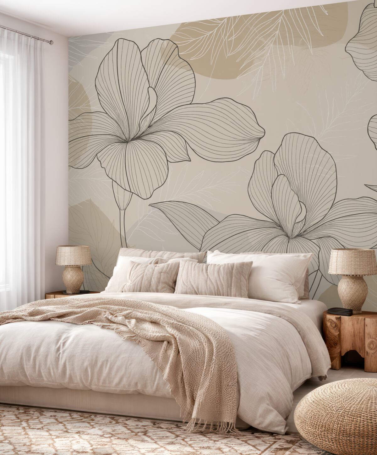 Fototapeta Wektorowy projekt kwiatowy w pastelowych tonach.