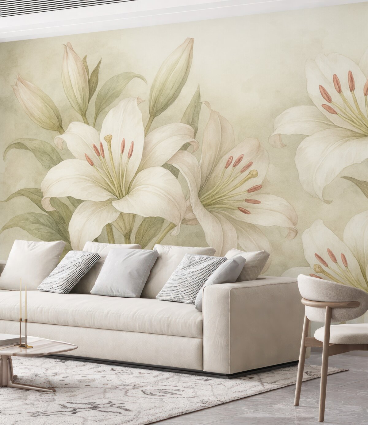 Fototapeta Wielkie białe lilie.