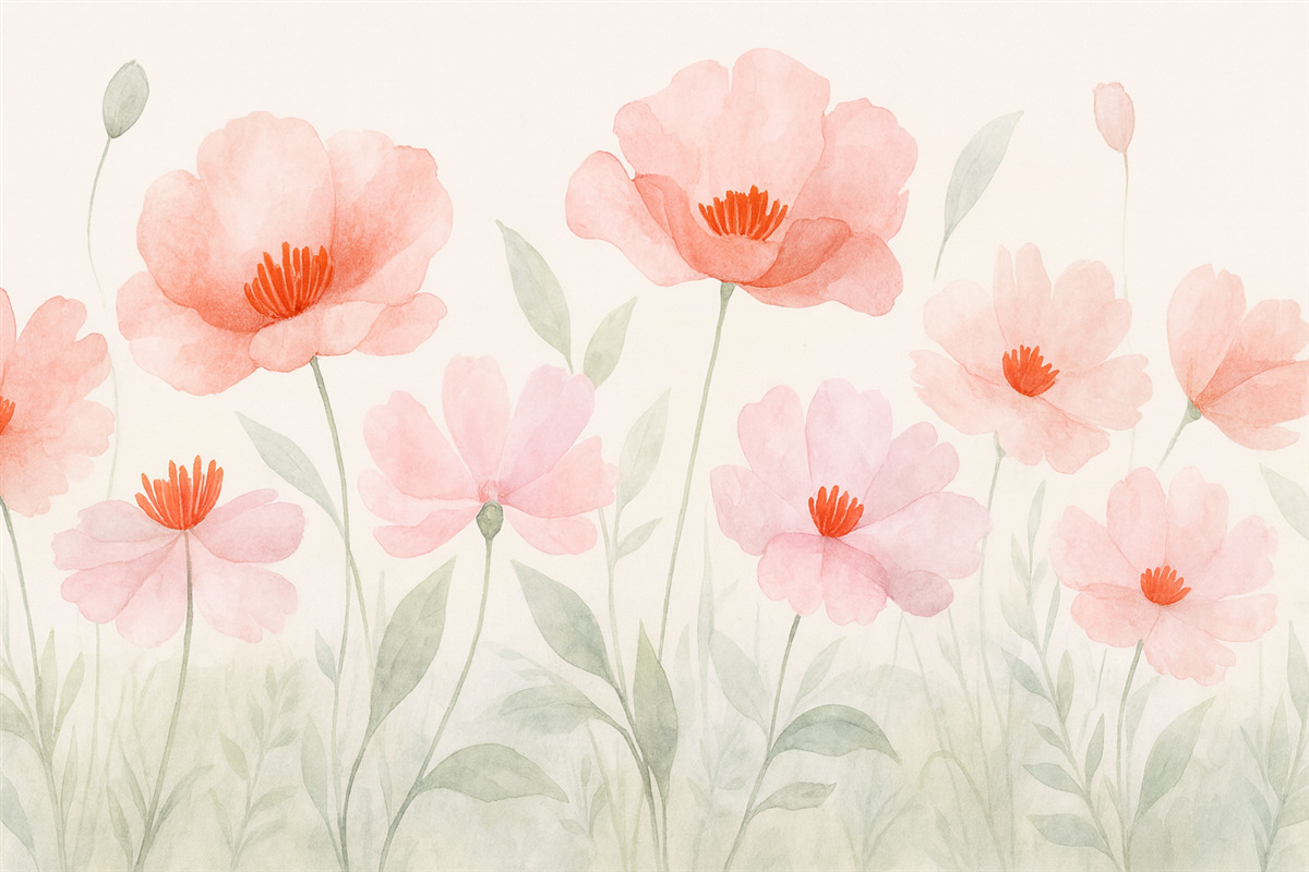 Fototapeta Kolorowe różowe kwiaty.