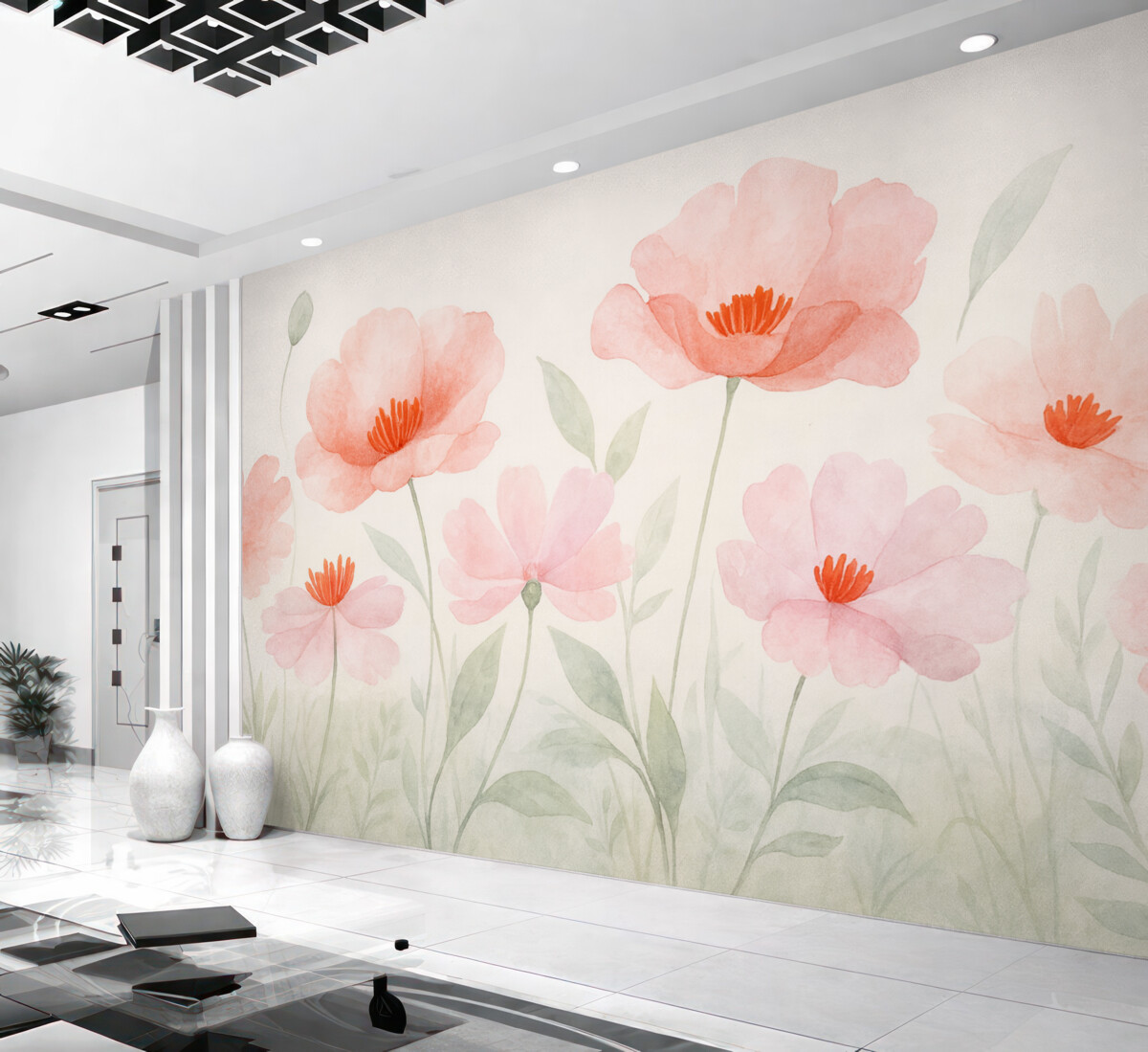 Fototapeta Kolorowe różowe kwiaty.