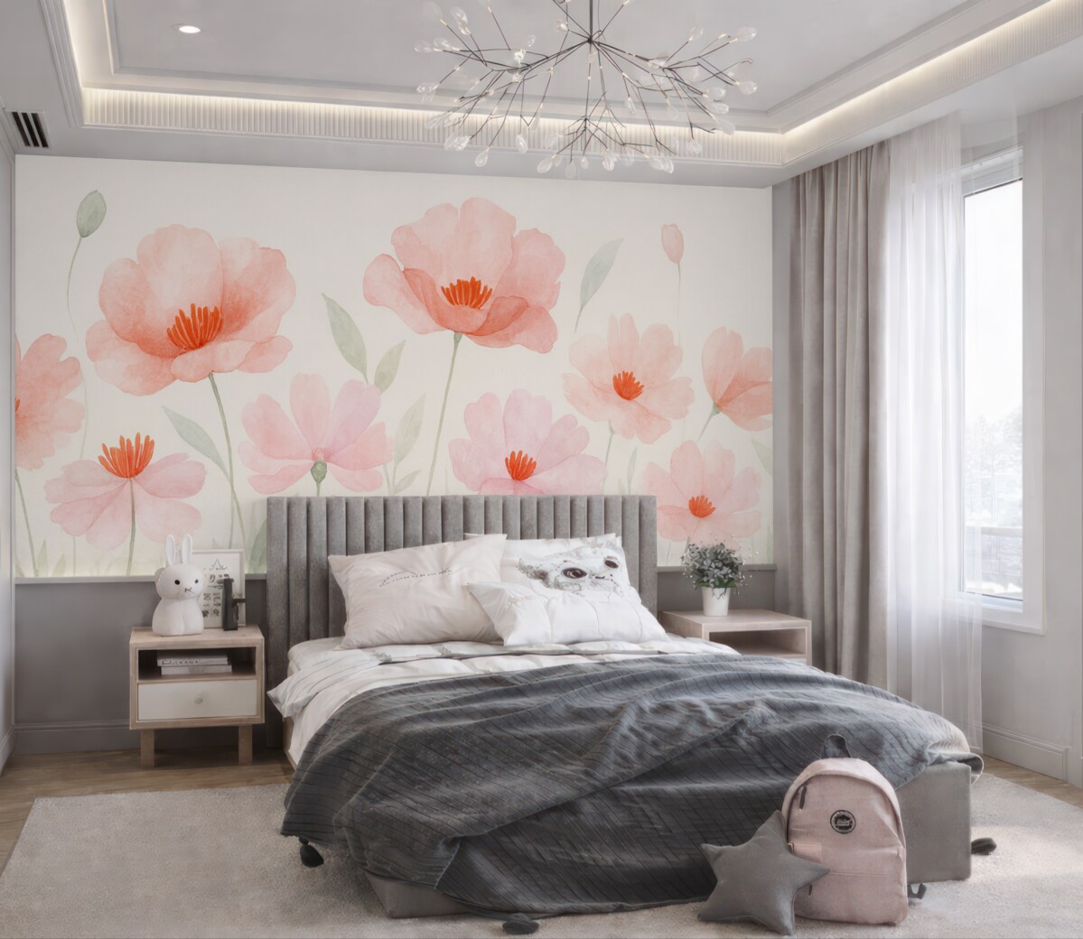 Fototapeta Kolorowe różowe kwiaty.