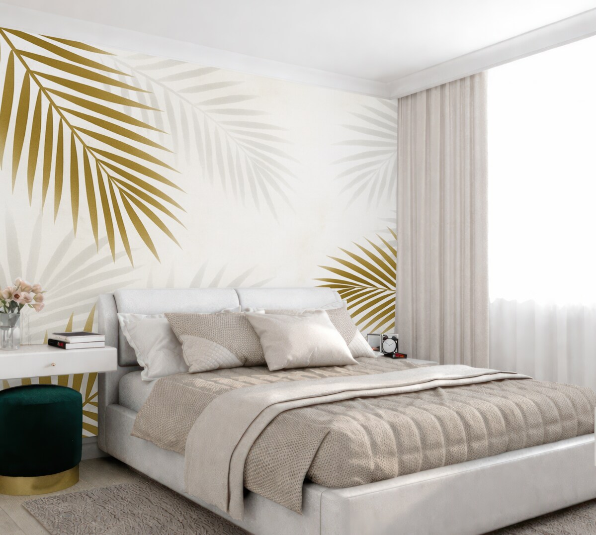 Fototapeta Liście palmowe w kolorze brązowym.