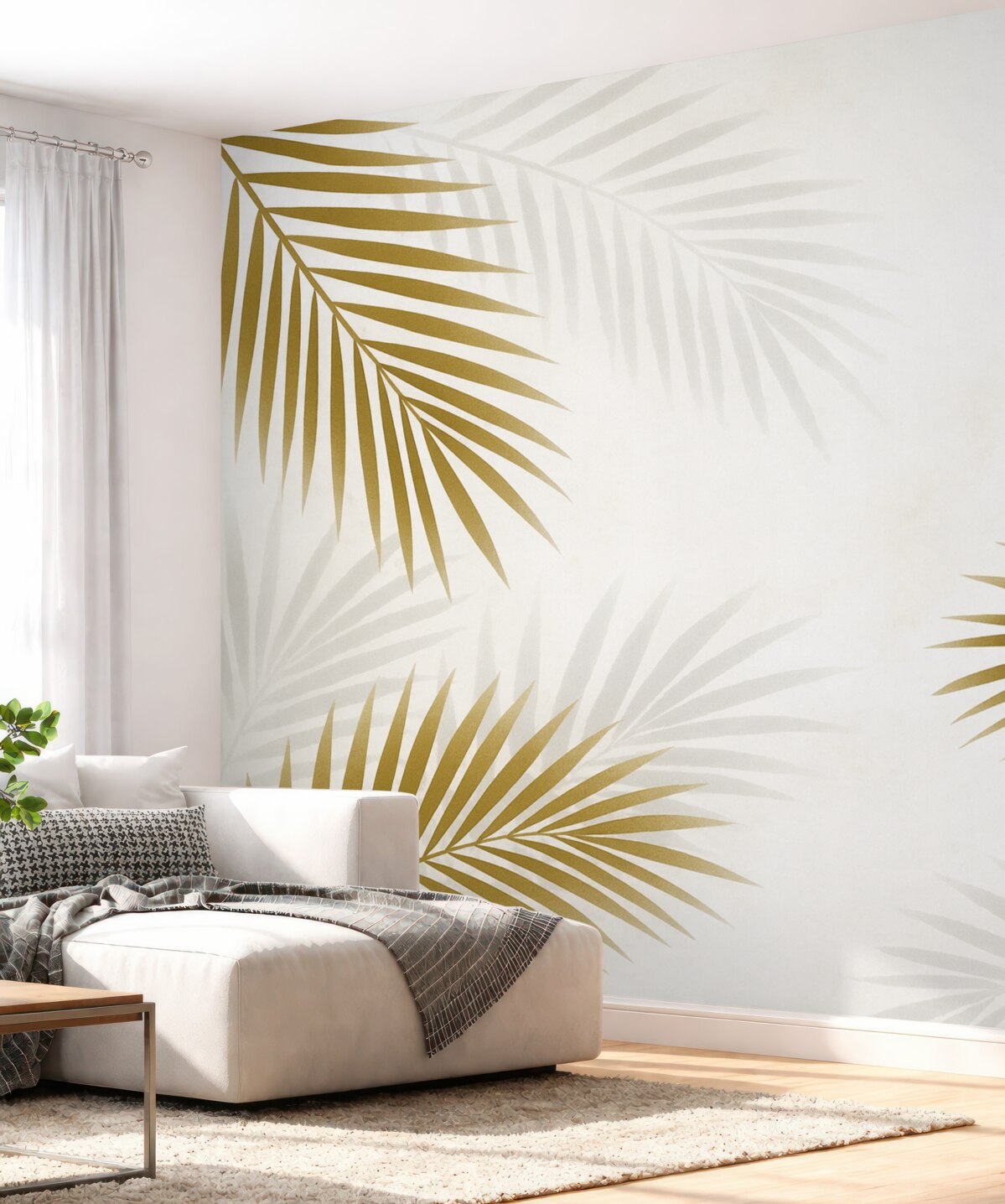 Fototapeta Liście palmowe w kolorze brązowym.