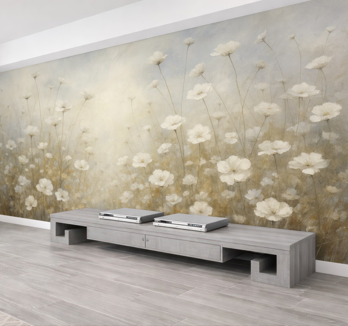 Fototapeta Betonowa ściana w rośliny w stylu grunge