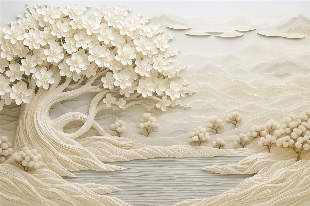 Fototapeta Czarowne drzewo przy wodzie