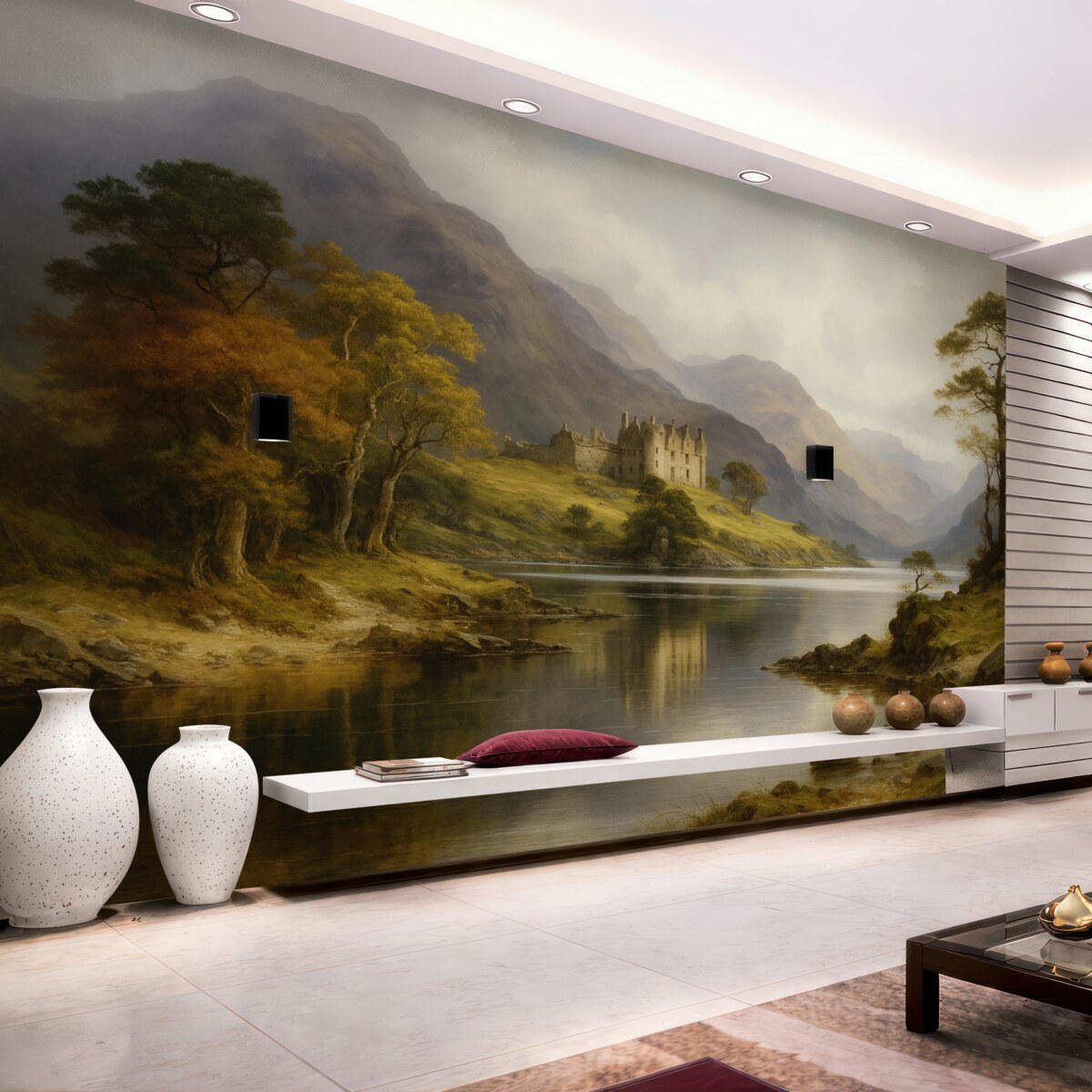 Fototapeta Akwarelowy pejzaż górski.