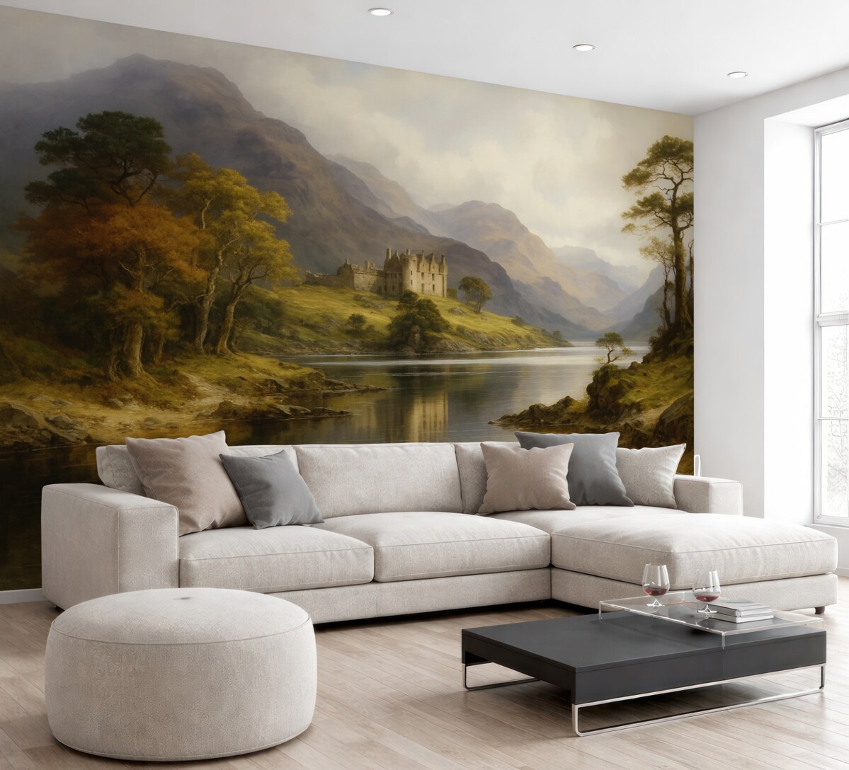 Fototapeta Akwarelowy pejzaż górski.