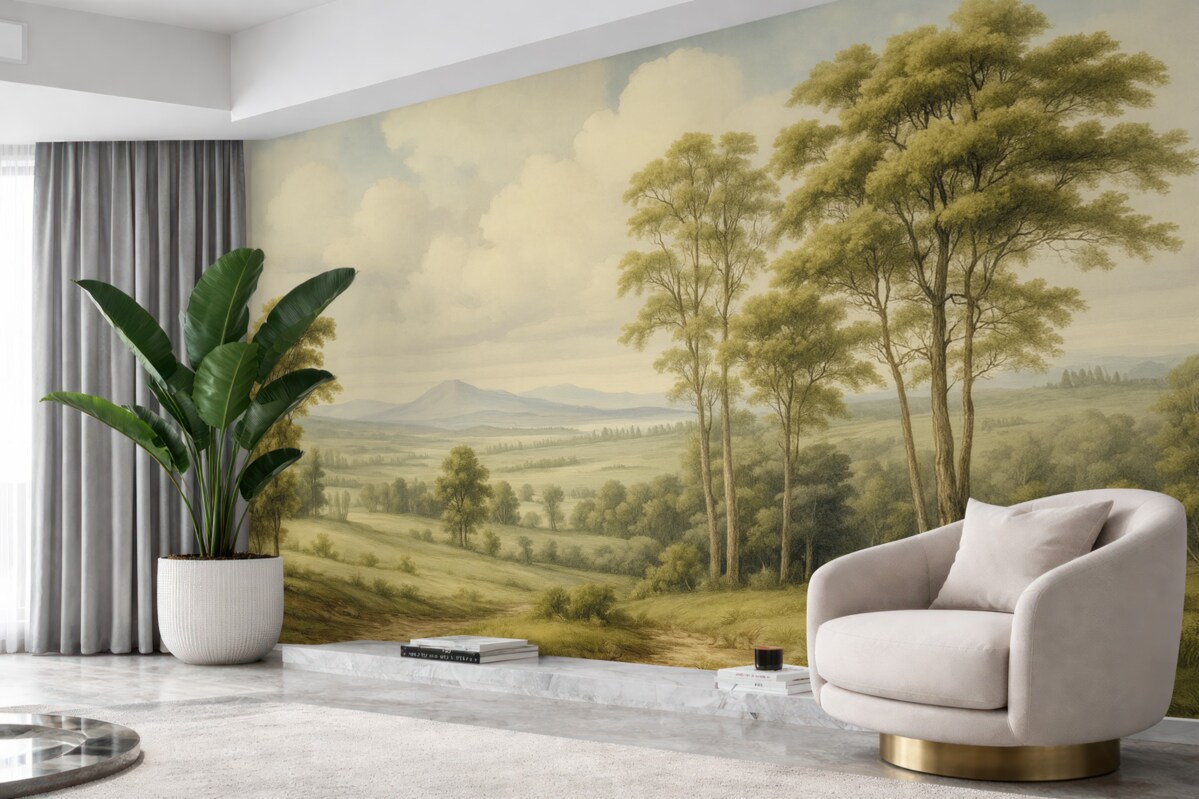 Fototapeta Wsp współczesny krajobraz akwarelowy.