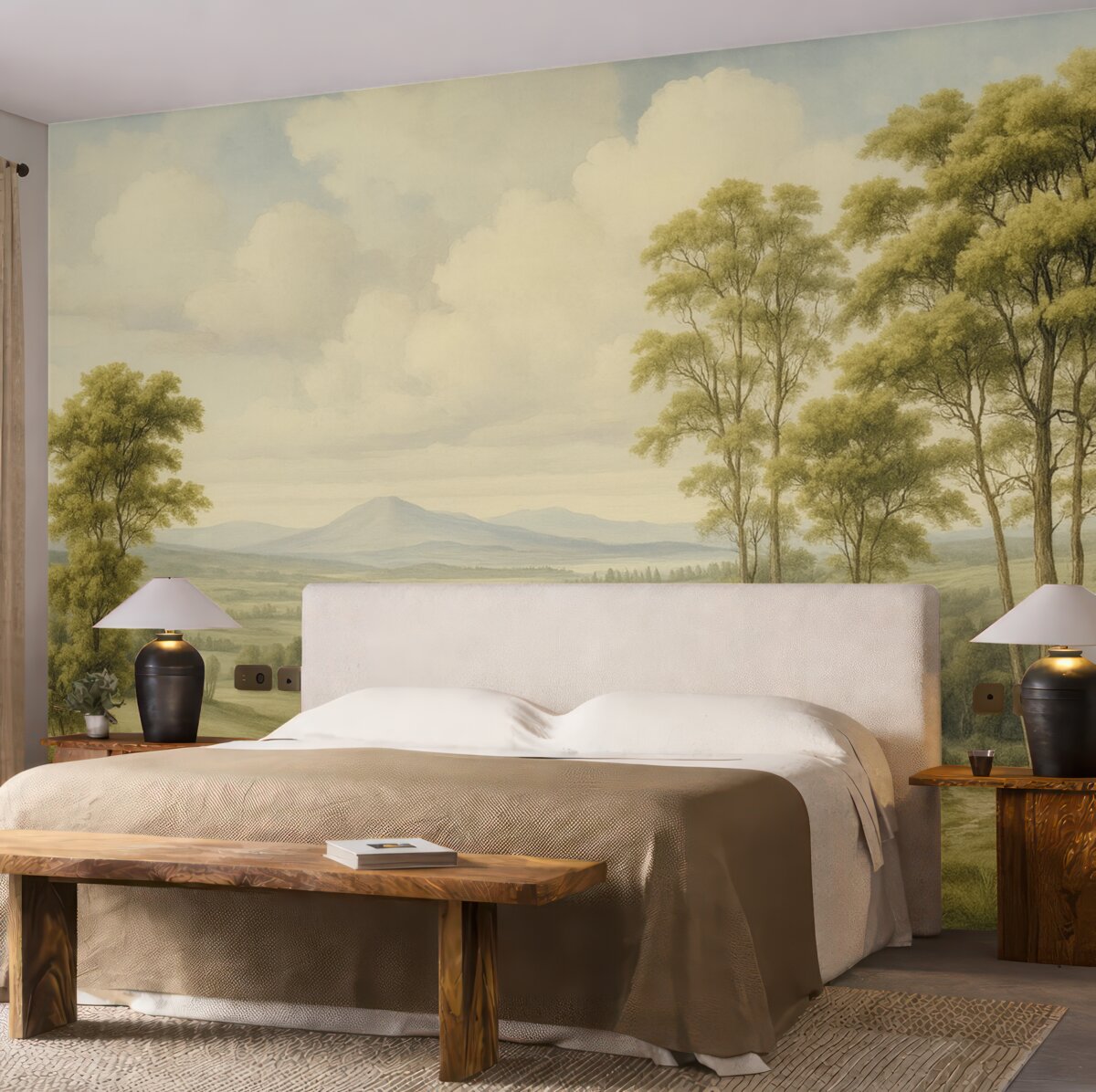 Fototapeta Wsp współczesny krajobraz akwarelowy.