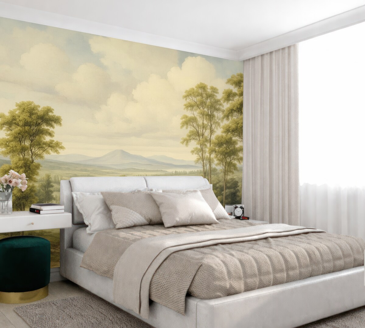 Fototapeta Wsp współczesny krajobraz akwarelowy.