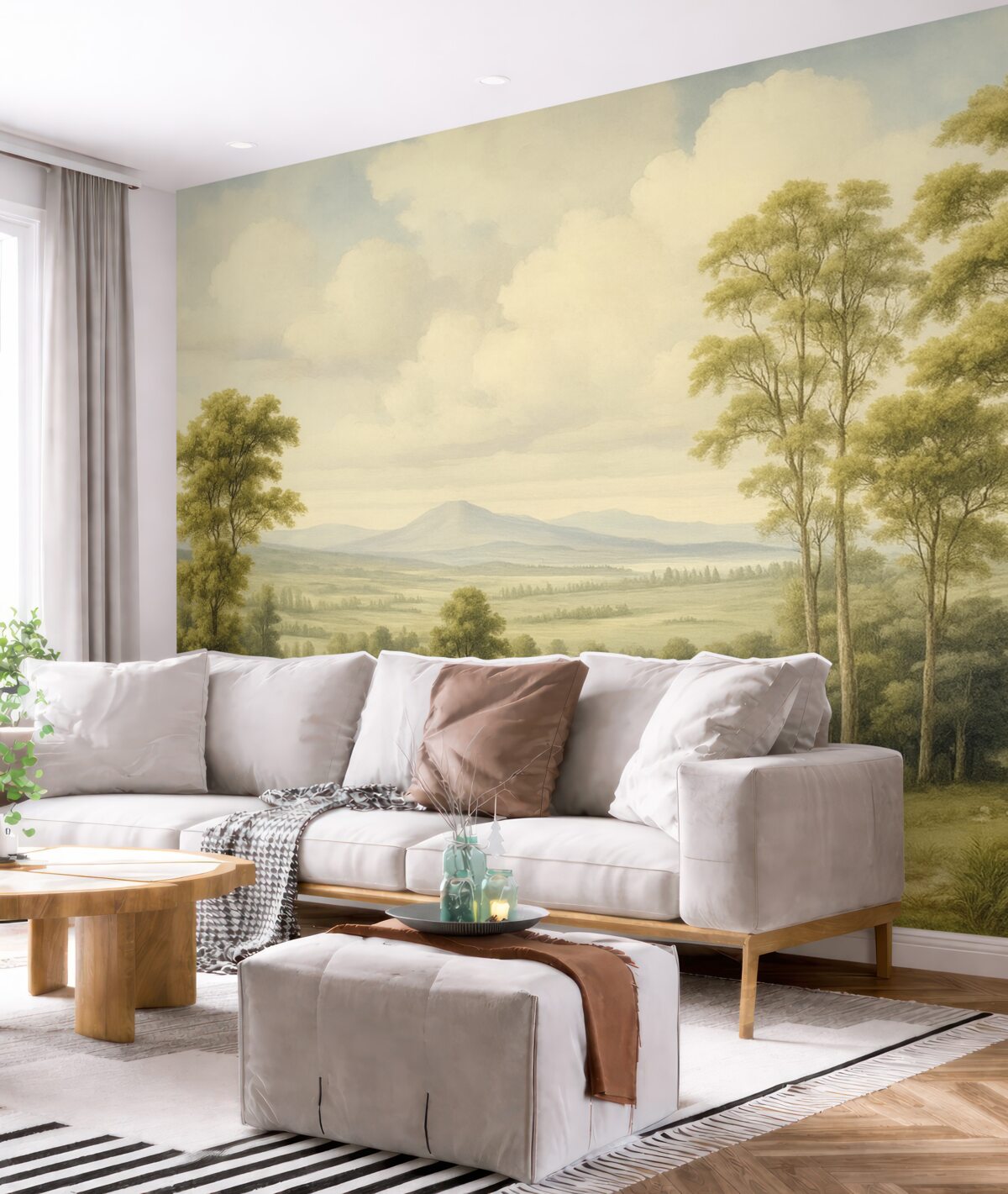 Fototapeta Wsp współczesny krajobraz akwarelowy.