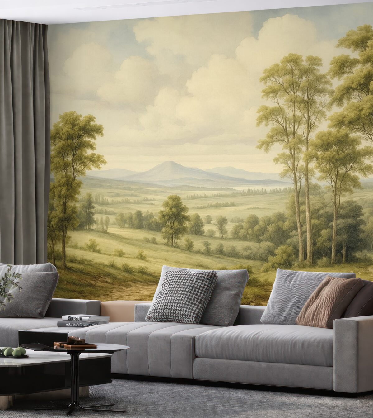 Fototapeta Wsp współczesny krajobraz akwarelowy.