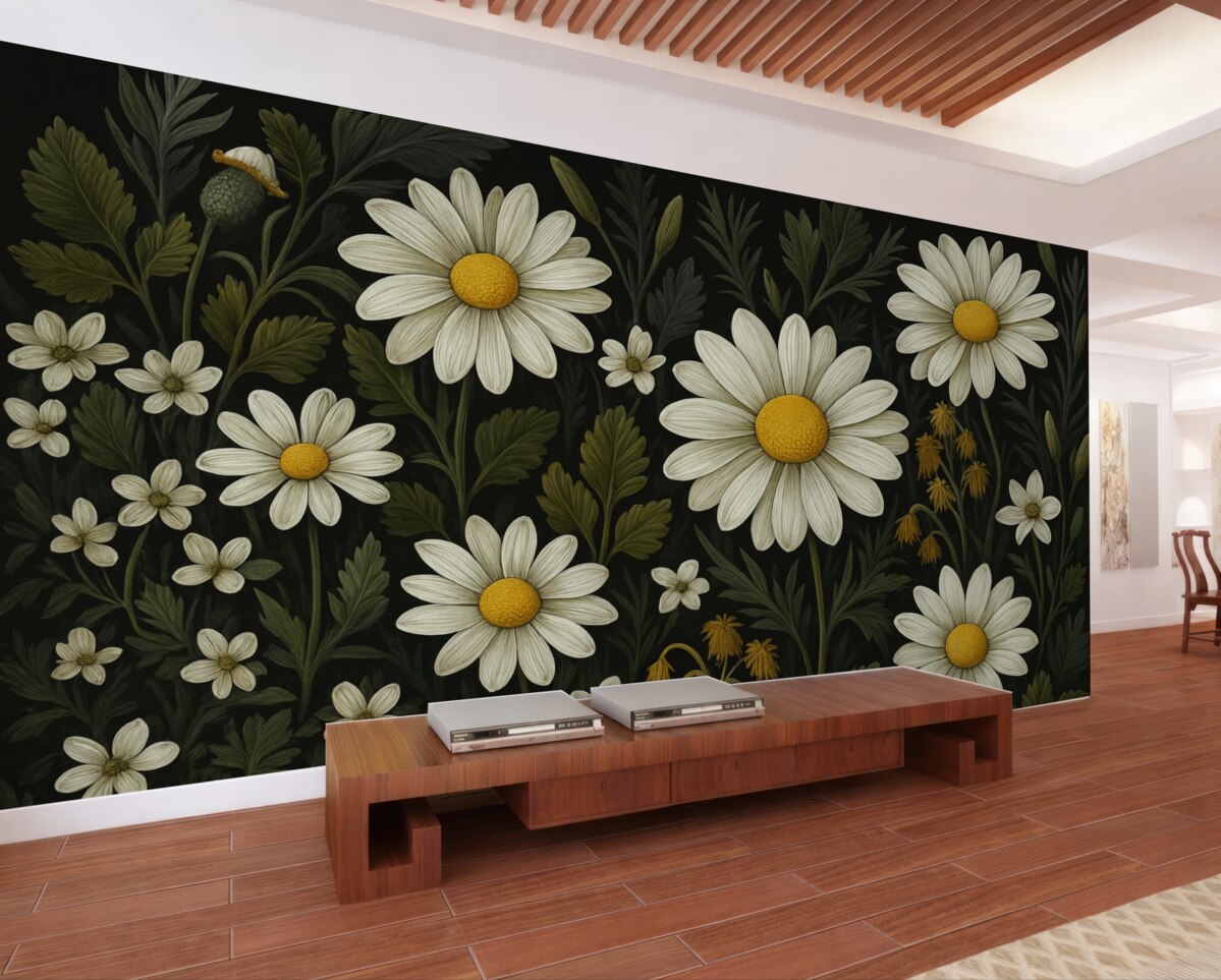 Fototapeta Ogród stokrotek w malarskiej formie.