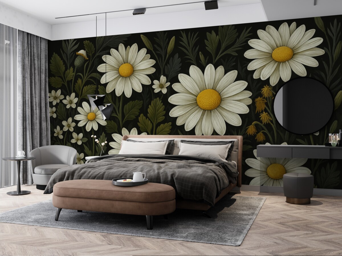 Fototapeta Ogród stokrotek w malarskiej formie.