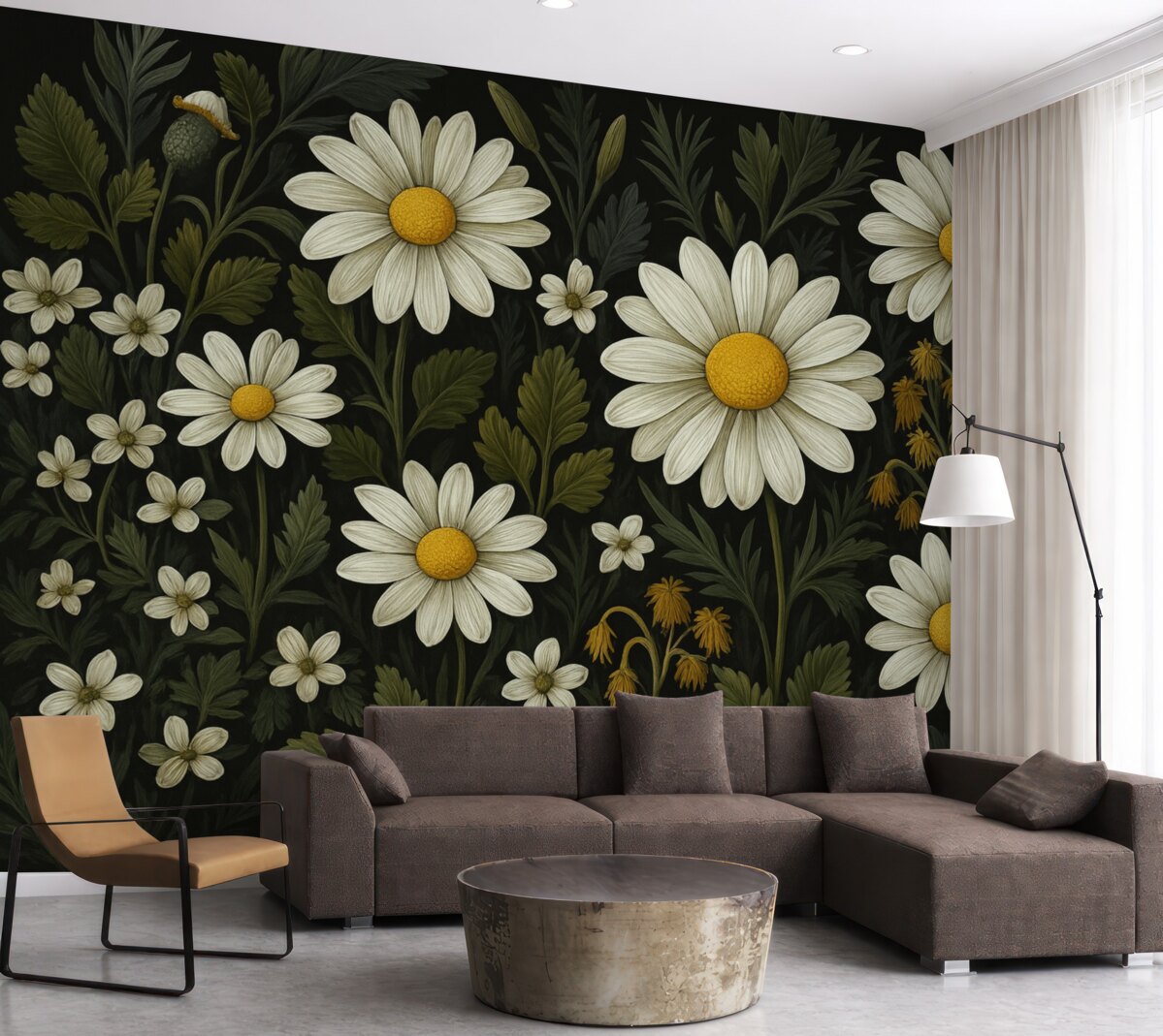 Fototapeta Ogród stokrotek w malarskiej formie.