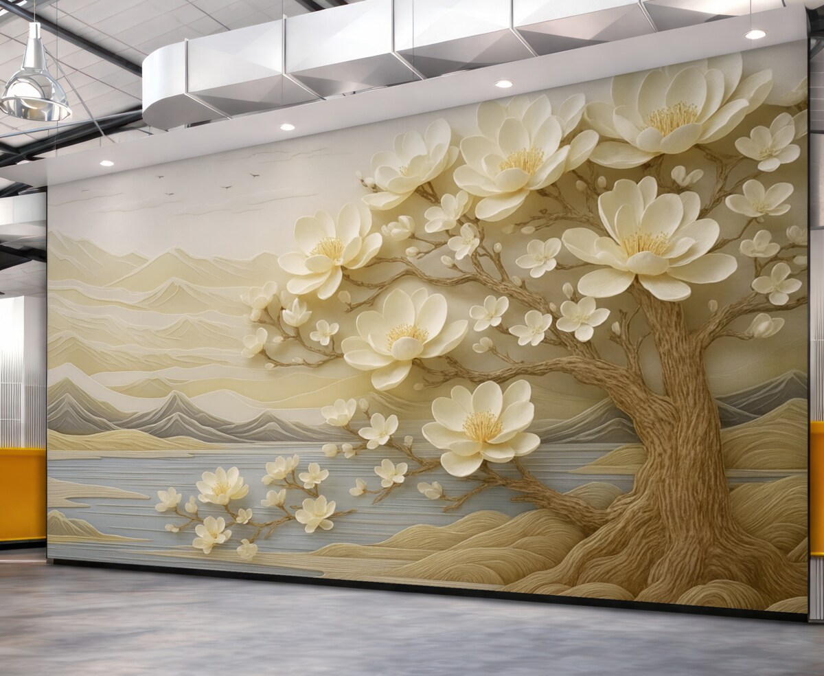 Fototapeta Abstrakcyjny las przy rzece.