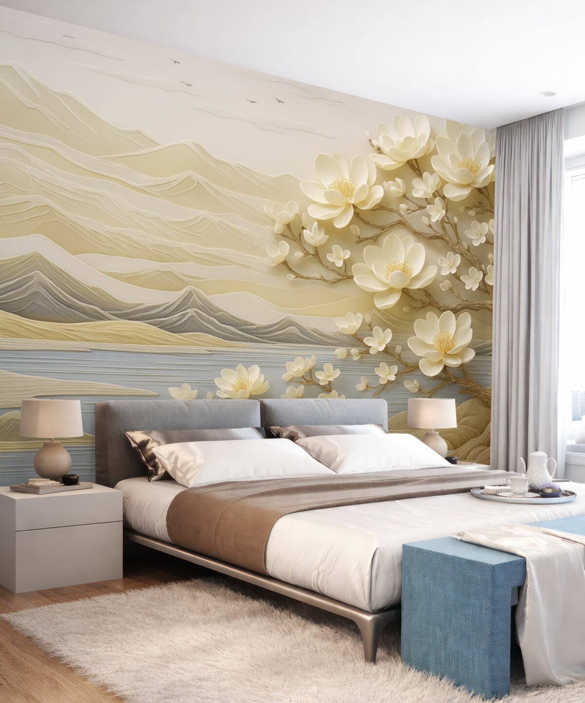 Fototapeta Abstrakcyjny las przy rzece.