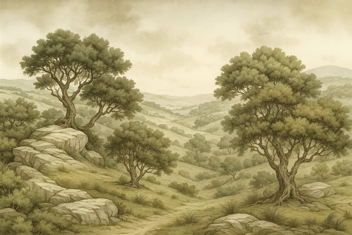 Fototapeta Odwzorowany krajobraz.