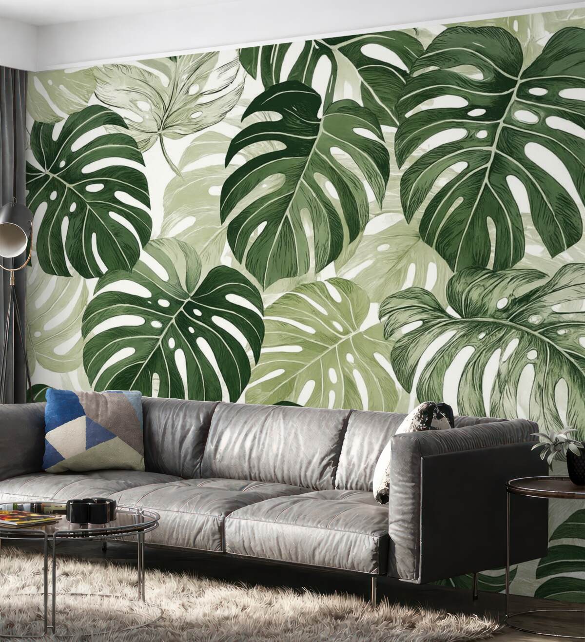 Fototapeta Liście Monstery w formie graficznej.