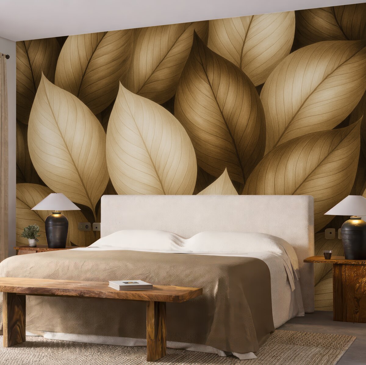 Fototapeta Liście w tonacji sepii.