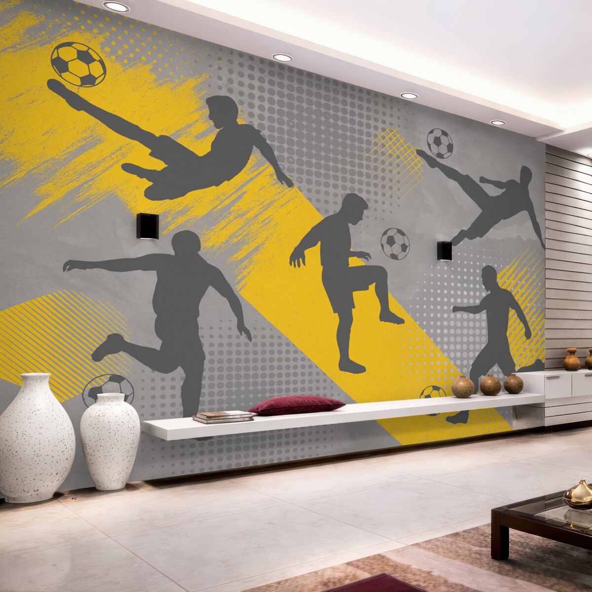 Fototapeta Postacie zawodników na abstrakcyjnym tle.