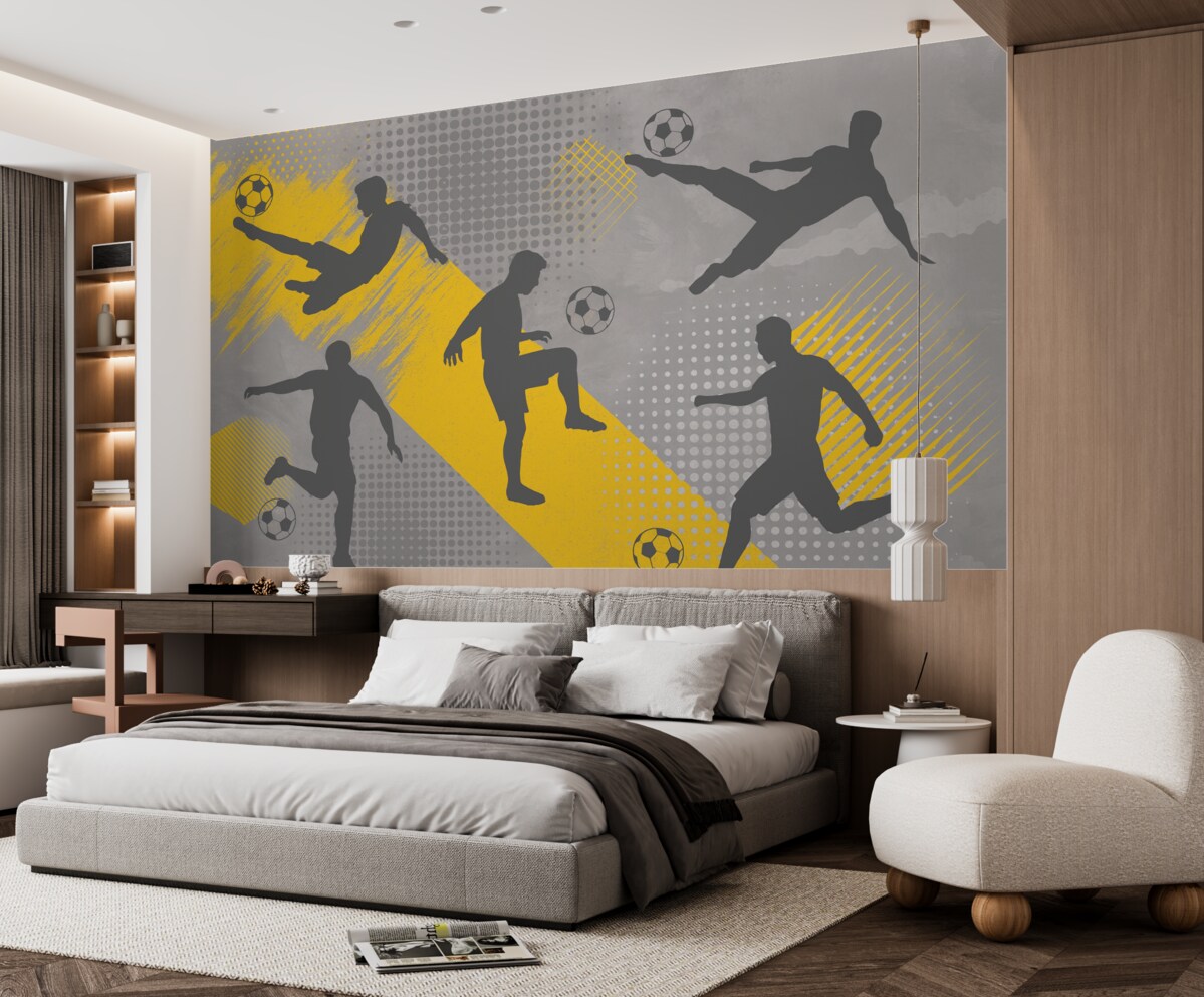 Fototapeta Postacie zawodników na abstrakcyjnym tle.