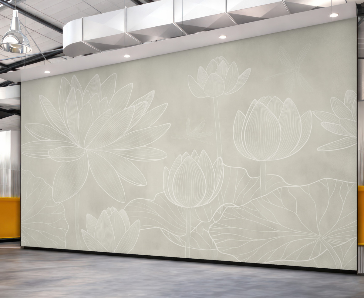 Fototapeta Kwiaty lotosu oraz geometria