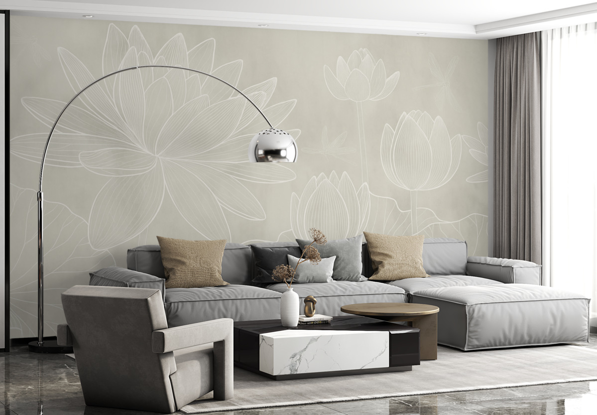 Fototapeta Kwiaty lotosu oraz geometria