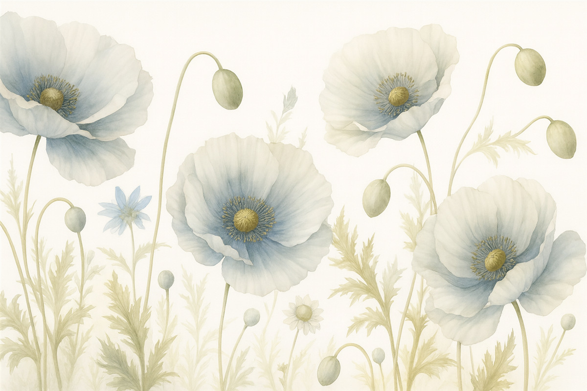 Fototapeta Kwiaty w odcieniu niebieskim.