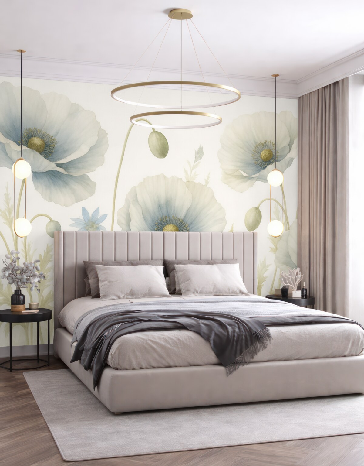 Fototapeta Kwiaty w odcieniu niebieskim.