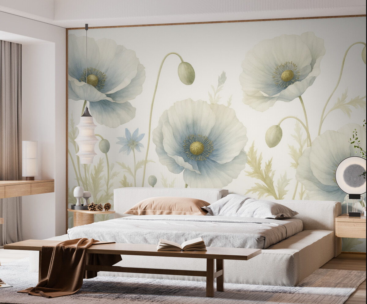 Fototapeta Kwiaty w odcieniu niebieskim.