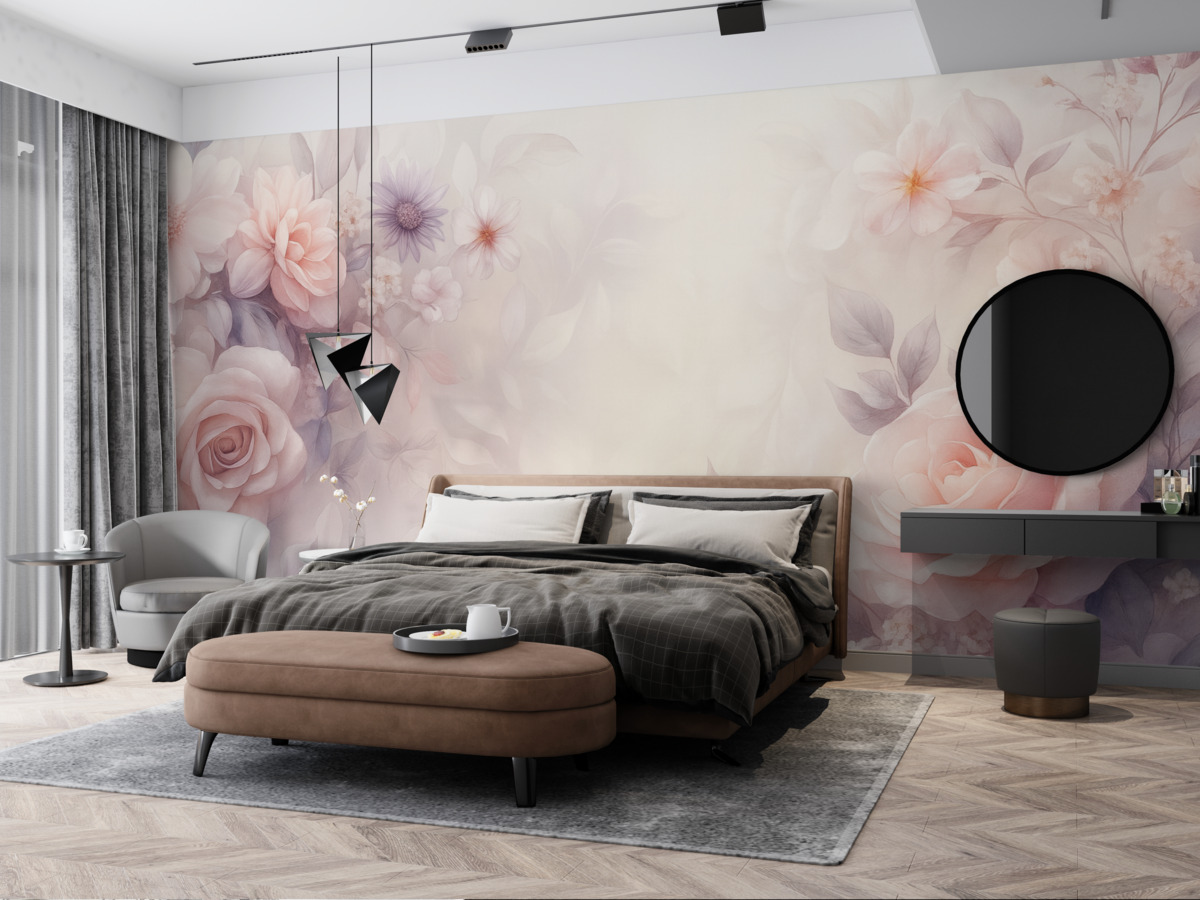 Fototapeta Subtelne róże w odcieniach różowym i perłowym.