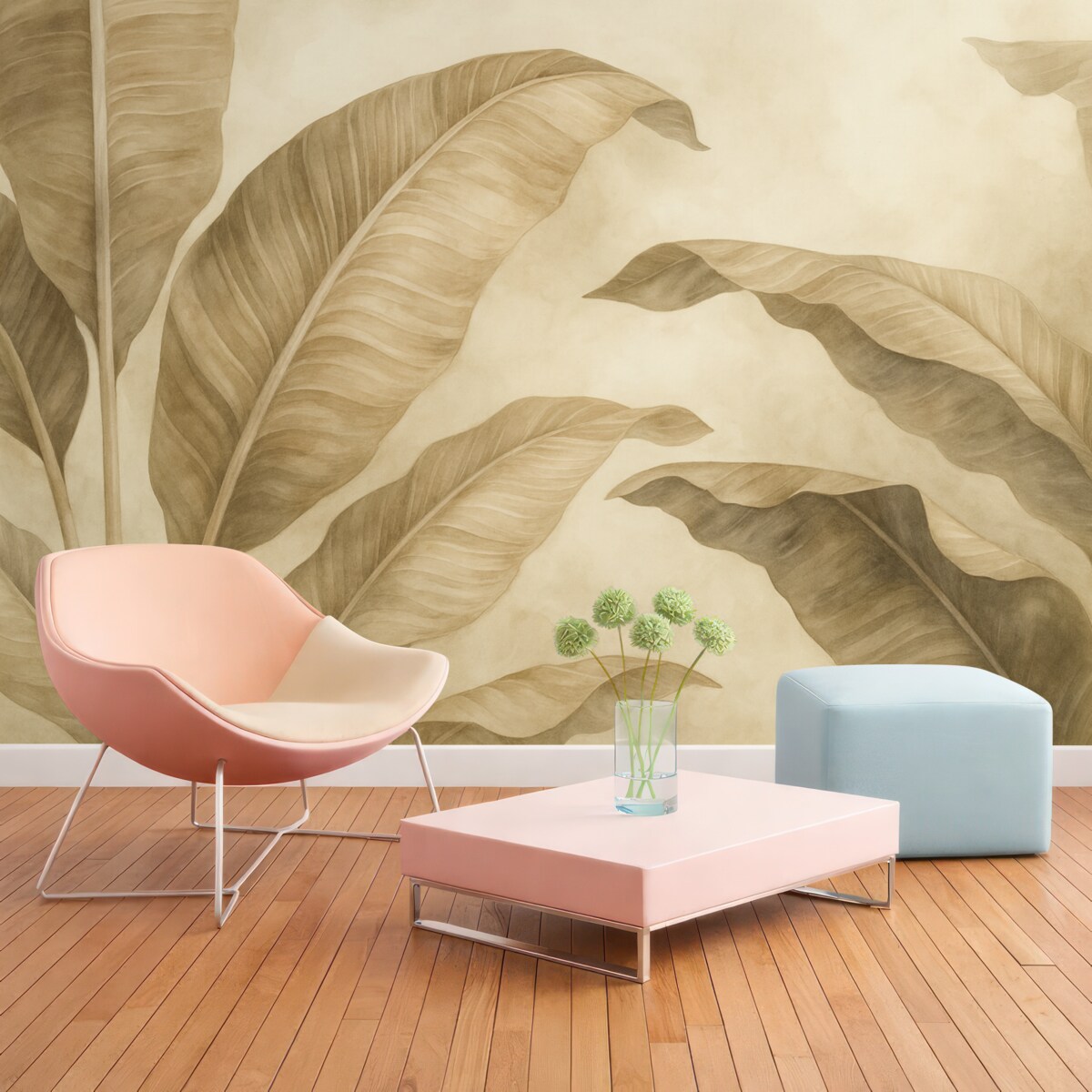 Fototapeta Liście w klimacie retro.