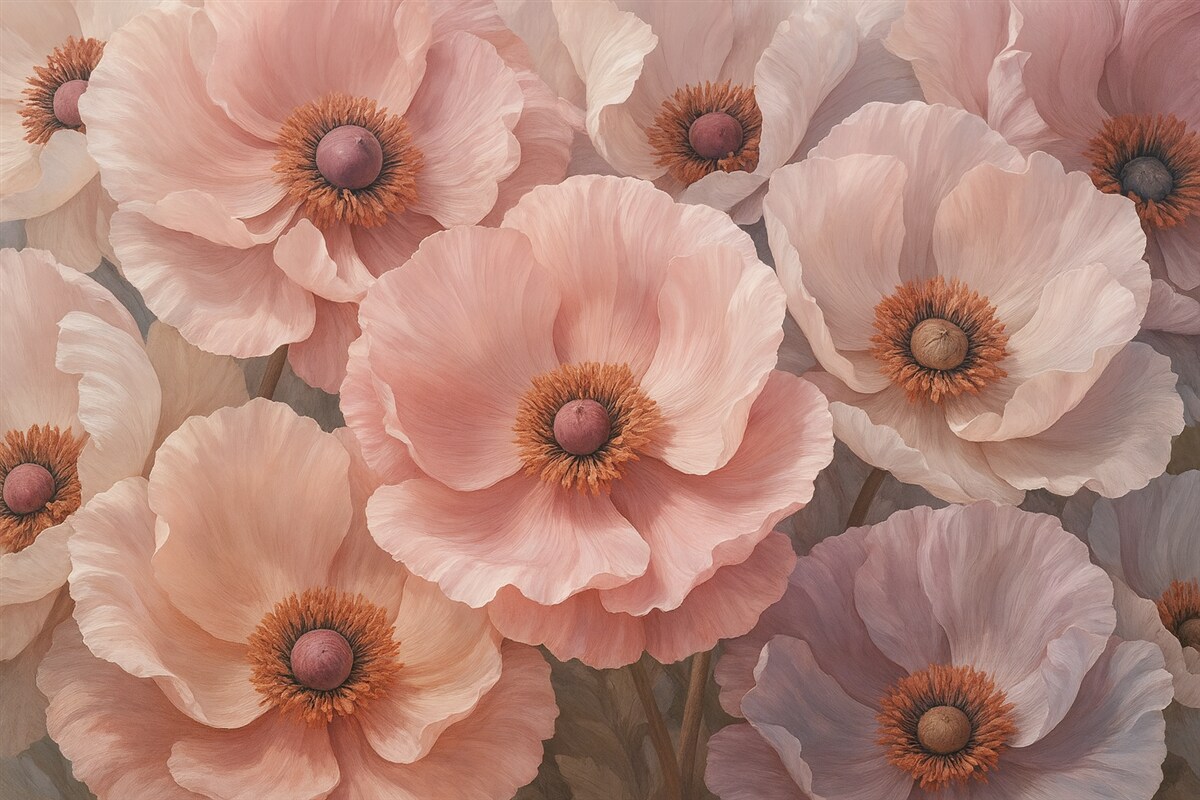 Fototapeta Subtelnie kwitnące zawilce.