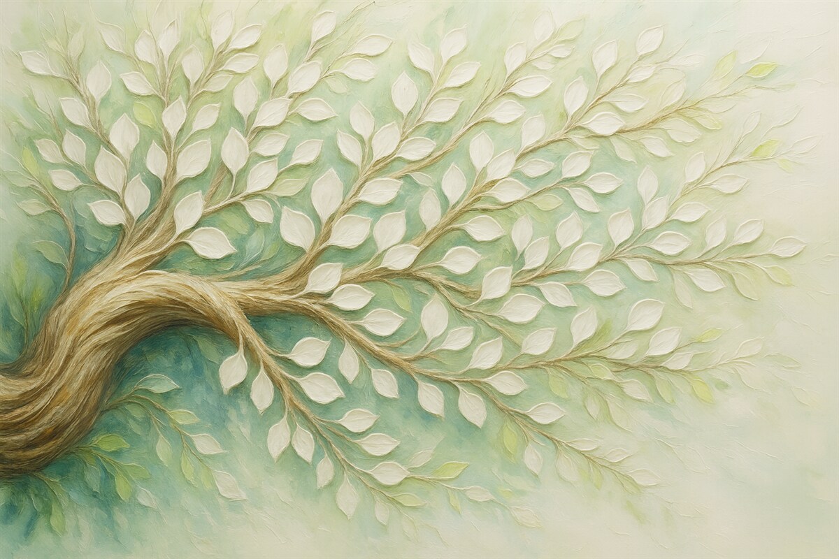 Fototapeta Abstrakcyjne ruchy pędzla naśladujące drzewa.