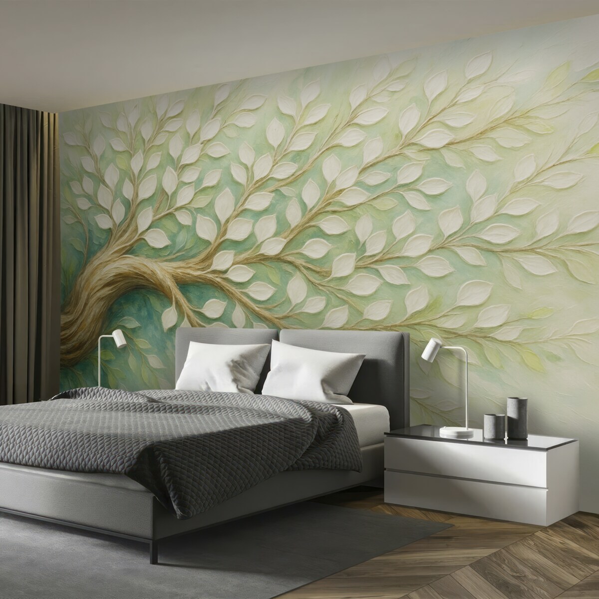 Fototapeta Abstrakcyjne ruchy pędzla naśladujące drzewa.