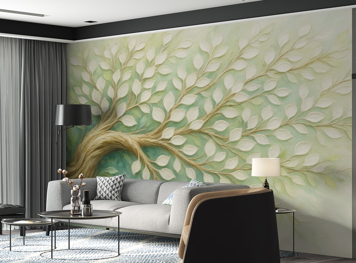 Fototapeta Abstrakcyjne ruchy pędzla naśladujące drzewa.